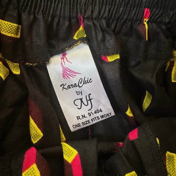 Kara Chic African Printed Maxi Skirt Elastic Waist Belted Cotton Midi - Picture 7 of 9